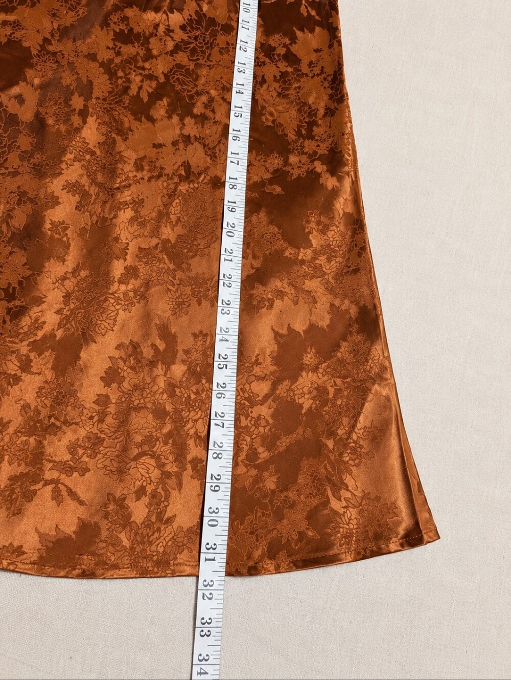 Copper Floral Damask A Line Midi Skirt Fall Romantic - Picture 8 of 8